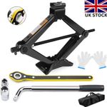 Car Scissor Jack 2.5T Auto Emergency Crank Lift Stand Repair & Tire Tool Wrench