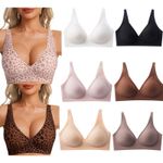 Women Jelly Bras Wireless Deep V Wireless Push Up Bra Full Coverage Seamless Bra
