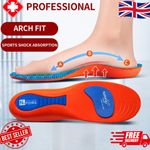 Orthotic Insoles For Arch Support Plantar Fasciitis Flat Feet Gel Heel Back Pain