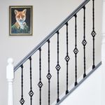 Double Twist & Basket Metal Black Stair Spindle - With or Without Brackets