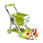 Kids Shopping Cart Trolley Set Pretend Games with 30 Play Accessory Grocery
