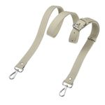 1" Genuine Leather Purse Strap for Bag (Grey Silver Buckle)