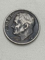 1965 Roosevelt Dime No Mint Mark Black Beauty