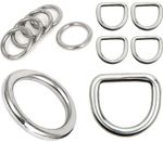STAINLESS STEEL D-RINGS and O-RINGS 🔗 Webbing Leathercraft Welded Buckles Rings