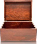 Large Wooden Oak Box with Hinged Lid - Wood Storage Box with Lid Keepsake Boxes