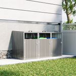 Triple Wheelie Bin Storage Metal Store Cover Garden Rubbish Dustbin 3 Shed House