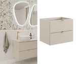 Bathroom Vanity Unit 600mm Wall Cabinet Floating 2 Drawer Cashmere Beige Dalia