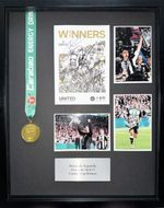 Signed Framed Newcastle Carabao Cup Winners Display Autograph Howe Bruno Burn