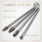 4Pcs 150mm Long Rotary Burr Set 6mm 1/4 Shank Carbide Die Grinder Bit Metal