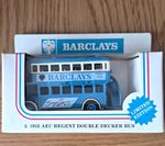 Lledo Barclays 1932 AEC Regent London Double Decker Bus Model