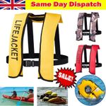 `Inflatable Life Jacket 150N Buoyancy Professional Sailing Boat Adults Vest UK