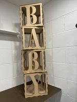 300mm MDF Letter Cubes with lids easy stackable for Party Decorations