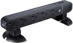 Tower Extension Lead Surge Protected 10 way 2 USB Ports 1 Metre Masterplug