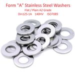 Form A Stainless Steel Washers DIN125 2mm 2.5m 3mm 4mm 5mm 6mm 7mm 8mm 10mm 12mm