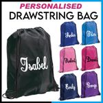 Drawstring Rucksack Bag Personalised School Swim Bag with Childs Name Kids PE