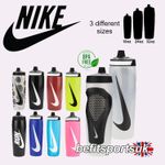 NIKE WATER BOTTLE GYM SPORTS FOOTBALL DRINKS GRIP SQUEEZE NON LEAK BPA REFUEL