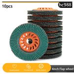 10 PCS 100mm FLAP DISCS 4 INCH SANDING GRIT GRINDING WHEELS 60GRIT ANGLE GRINDER