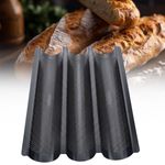 3 Wave Baguette Baking Tray Bread Mold French Loaf Tin Non-Stick Even Baking