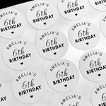 35mm Birthday Party Stickers - Labels For Sweet Cones Bags Custom, Personalised