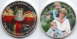 Diana  Silver Coin Union Jack Old Signed King Charles William Kate Middleton UK