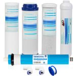 Geekpure 5-Stage Reverse Osmosis Replacement Water Filter Set - 75 GPD Membrane