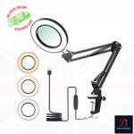 10X Magnifying Glass with Light & Clamp – LED Desk Lamp, 3 Colour Modes, Steples