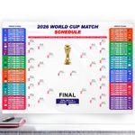 Football World Cup 2026 Poster Tournament Fixtures Poster + Free A4 Flag Poster