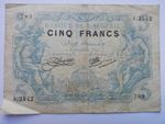Algeria 5 Cinq Francs Banknote Note 1923 Banque De L' Algerie - circulated
