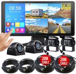 10.36" Touch Quad Monitor DVR AHD 1080P Reverse Backup Camera for Truck Camper