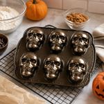3D Skull Skeleton Cake Mold High Temp Resistant Baking Tray Aluminum Halloween