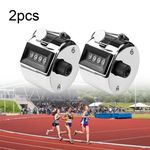 2Pcs 4 Digit Counting Manual Hand Tally Number Counter Mechanical Click Clicker