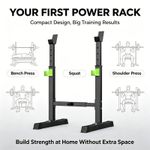 Squat Stand Barbell Rack Heavy Duty Adjustable, Weight Bench Press Power Rack