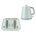 Haden Devon Eucalyptus 1.7L BPA Free 360° Kettle & 4 Slice Wide Slot Toaster Set