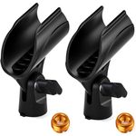 2X Adjustable Microphone Clip Holder for Mic Stand w/ 5/8" to 3/8" Screw Adapter
