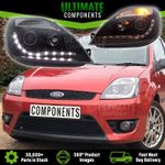 Ford Fiesta Mk6 2002-2008 ST150 Projector LED DRL R8 Devil Eye Headlights Black