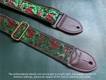 Handmade Embroidered Guitar Strap Geniune Leatehr End Bass Electic Acoustic Belt