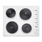 Haden HSP60W 60cm White Solid Plate 4 Zone Electric Easy Clean Hob