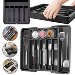 Extendable Cutlery Tray Kitchen Drawer Organiser Large 6-8 Storage Compartments