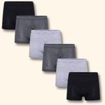 Sock Stack 6 Pack Cotton Rich Boxer Shorts Trunk Style For Men MB07 Black Grey B