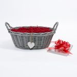 Grey Wicker Basket Baby Gift Hamper Retail Display Basket Christmas Basket 