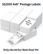 10,000 Thermal Shipping Labels 4x6" 100 x 150mm - Postage Label Fanfold Stack