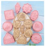 Set of 8 Premium Embossing Cookie Cutters - Eid Cake Fondant Ramadan Islam