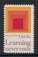 Scott 1833- Learning Never Ends- Glow, Josef Albers- MNH 15c 1980- unused mint