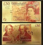 UK New £50 £ Pound 24k Gold Plated  Collectable note Elizabeth