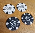 4 x JACK DANIELS Whiskey Poker Chips Birthday Cheap Mens Fathers Gift Novelty 