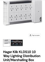 Hager Klik KLDS10 10-Way Light Marshalling Distribution Box. 
