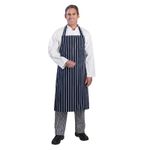NAVY BLUE/RED & WHITE STRIPED BUTCHER’S APRON