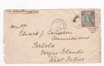 1890 QV 4d JUBILEE STAMP ON TORN COVER TO TORTOLA VIRGIN ISLANDS WEST INDIES