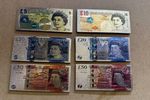 6 pcs 3D Uk British Pound Money England souvenirs fridge magnet set Uk Fast Ship