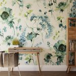 Superfresco Easy Watercolour Floral Blue Green Print To Order Fixed Size Mural